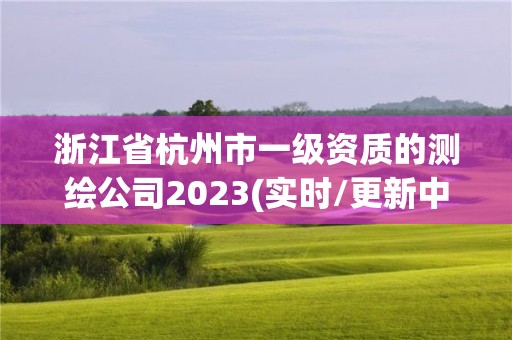 浙江省杭州市一级资质的测绘公司2023(实时/更新中)