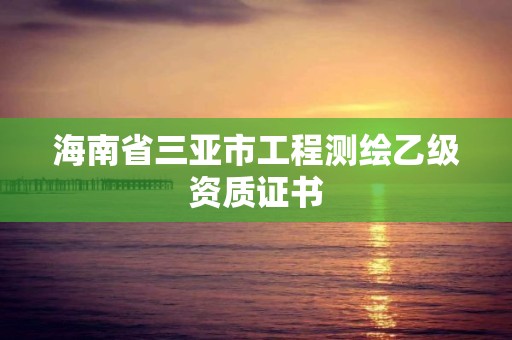 海南省三亚市工程测绘乙级资质证书