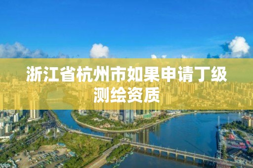 浙江省杭州市如果申请丁级测绘资质