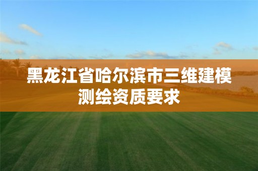 黑龙江省哈尔滨市三维建模测绘资质要求