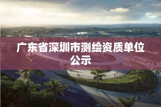 广东省深圳市测绘资质单位公示