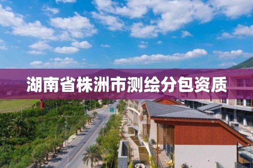 湖南省株洲市测绘分包资质