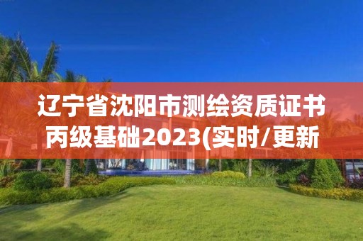 辽宁省沈阳市测绘资质证书丙级基础2023(实时/更新中)