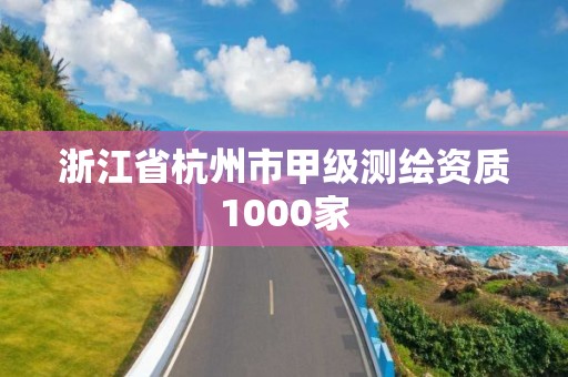 浙江省杭州市甲级测绘资质1000家