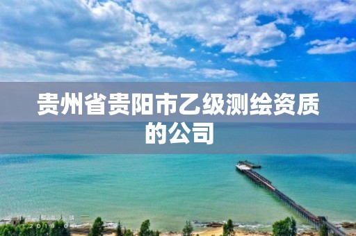 贵州省贵阳市乙级测绘资质的公司