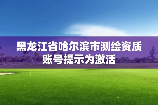 黑龙江省哈尔滨市测绘资质账号提示为激活