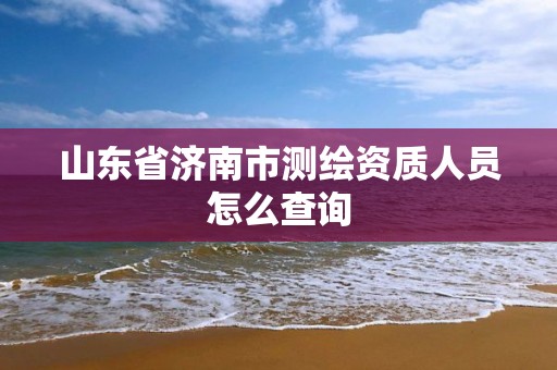 山东省济南市测绘资质人员怎么查询