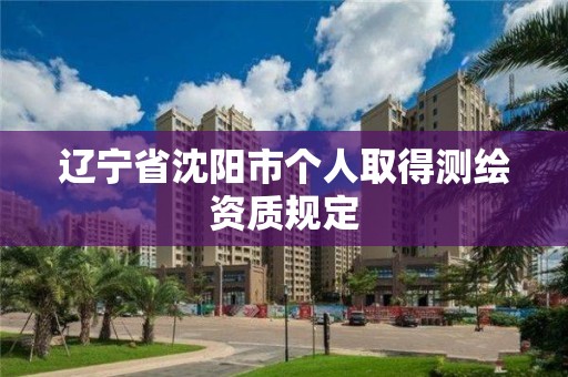 辽宁省沈阳市个人取得测绘资质规定