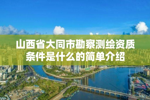 山西省大同市勘察测绘资质条件是什么的简单介绍