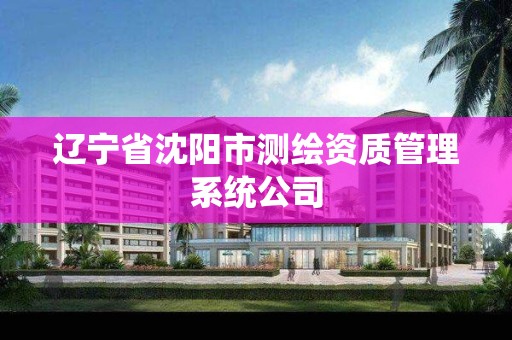 辽宁省沈阳市测绘资质管理系统公司