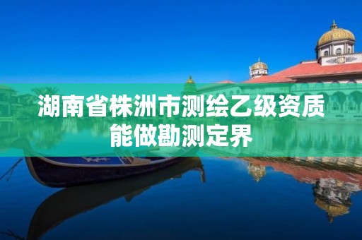 湖南省株洲市测绘乙级资质能做勘测定界