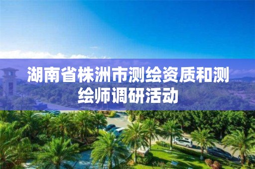 湖南省株洲市测绘资质和测绘师调研活动