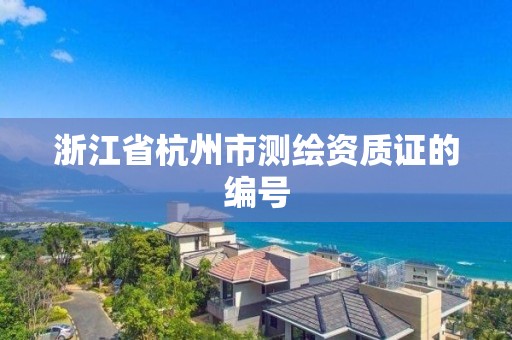 浙江省杭州市测绘资质证的编号