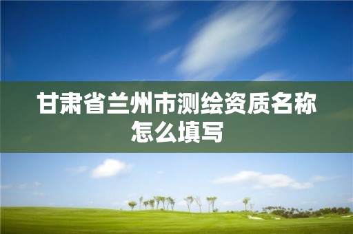 甘肃省兰州市测绘资质名称怎么填写