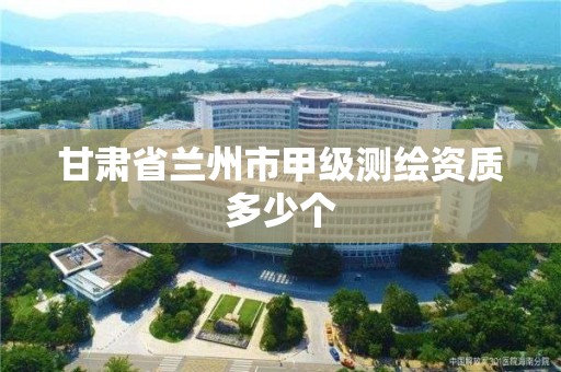 甘肃省兰州市甲级测绘资质多少个