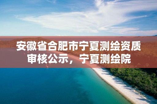 安徽省合肥市宁夏审核公示，宁夏测绘院