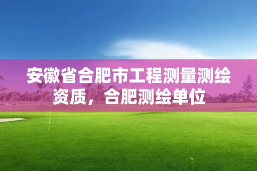 安徽省合肥市工程测量测绘资质，合肥测绘单位