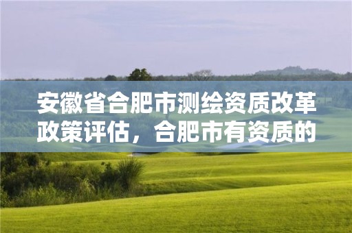 安徽省合肥市测绘资质改革政策评估，合肥市有资质的测绘公司