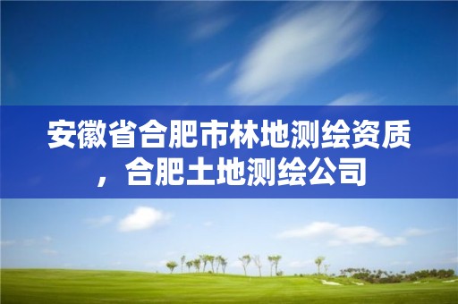 安徽省合肥市林地测绘资质，合肥土地测绘公司