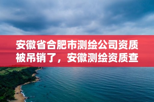 安徽省合肥市测绘公司资质被吊销了，安徽测绘资质查询系统