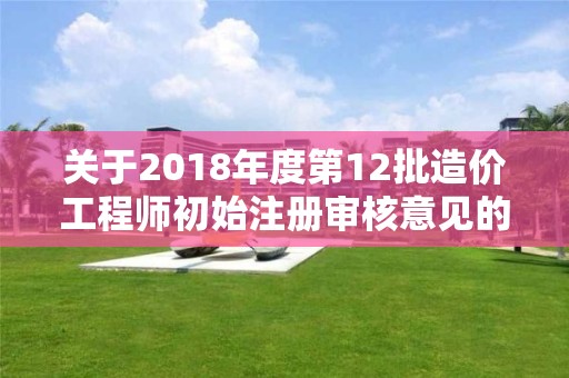 关于2018年度第12批造价工程师初始注册审核意见的公示 