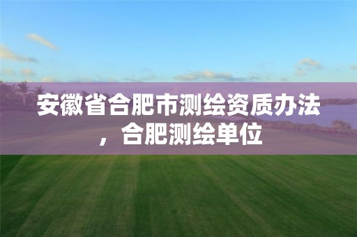 安徽省合肥市测绘资质办法，合肥测绘单位