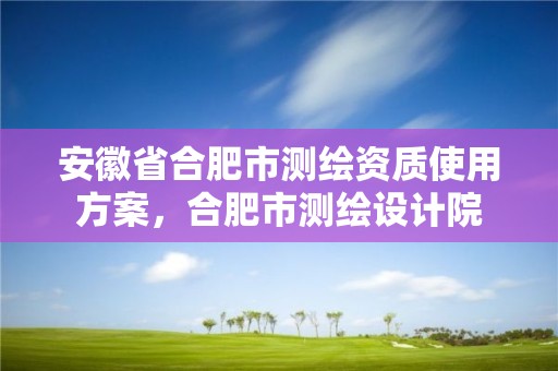 安徽省合肥市测绘资质使用方案，合肥市测绘设计院