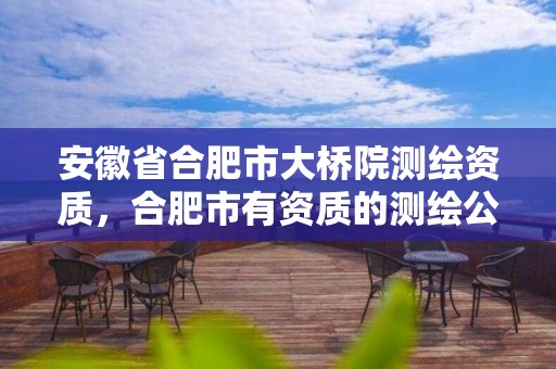 安徽省合肥市大桥院测绘资质，合肥市有资质的测绘公司