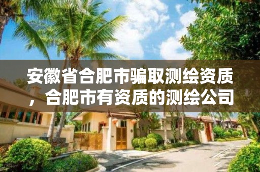 安徽省合肥市骗取测绘资质，合肥市有资质的测绘公司