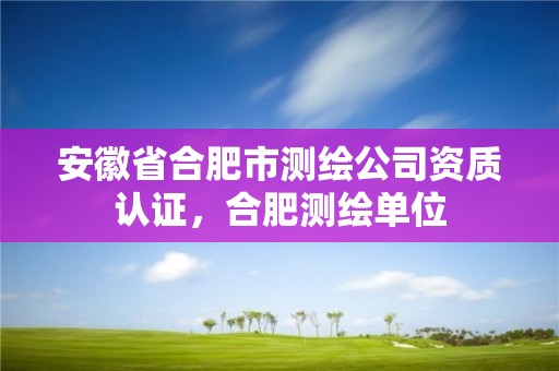 安徽省合肥市测绘公司资质认证，合肥测绘单位