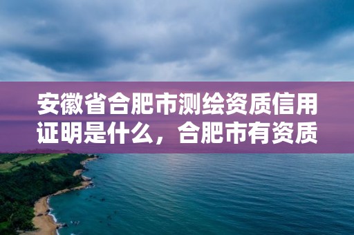 安徽省合肥市测绘资质信用证明是什么，合肥市有资质的测绘公司