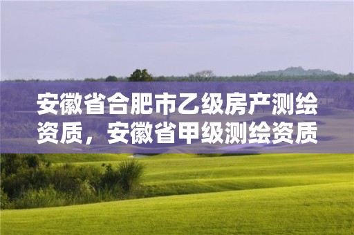 安徽省合肥市乙级房产测绘资质，安徽省甲级测绘资质单位