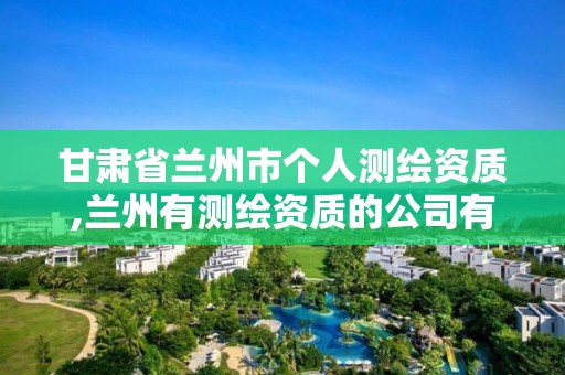 甘肃省兰州市个人测绘资质,兰州有测绘资质的公司有