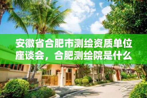 安徽省合肥市测绘资质单位座谈会，合肥测绘院是什么单位