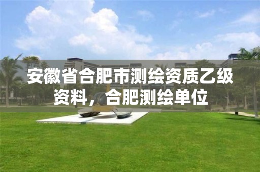 安徽省合肥市测绘资质乙级资料，合肥测绘单位