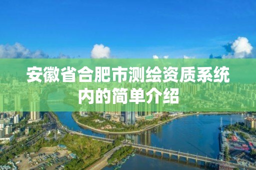 安徽省合肥市测绘资质系统内的简单介绍