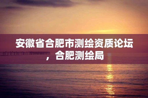 安徽省合肥市测绘资质论坛，合肥测绘局