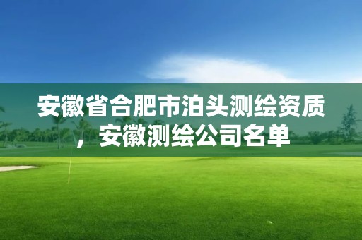 安徽省合肥市泊头测绘资质，安徽测绘公司名单