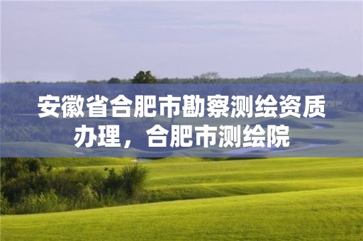 安徽省合肥市勘察测绘资质办理，合肥市测绘院