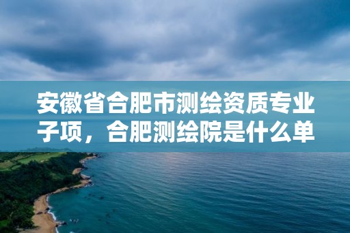 安徽省合肥市测绘资质专业子项，合肥测绘院是什么单位