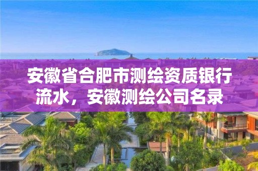 安徽省合肥市测绘资质银行流水，安徽测绘公司名录