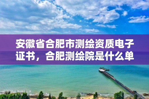 安徽省合肥市测绘资质电子证书，合肥测绘院是什么单位