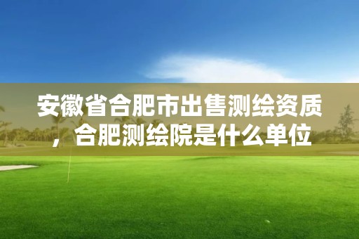 安徽省合肥市出售测绘资质，合肥测绘院是什么单位