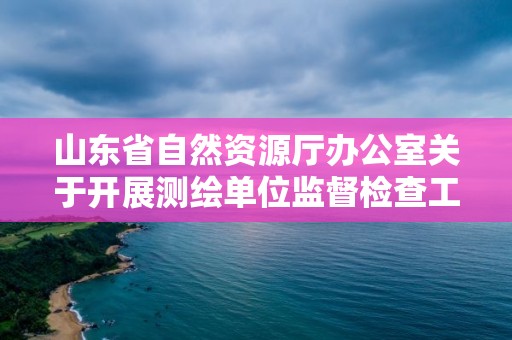 山东省自然资源厅办公室关于开展测绘单位监督检查工作的通知