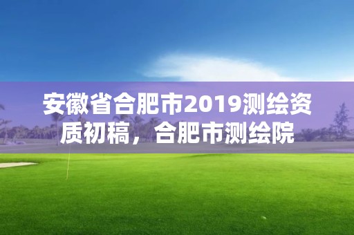 安徽省合肥市2019测绘资质初稿，合肥市测绘院