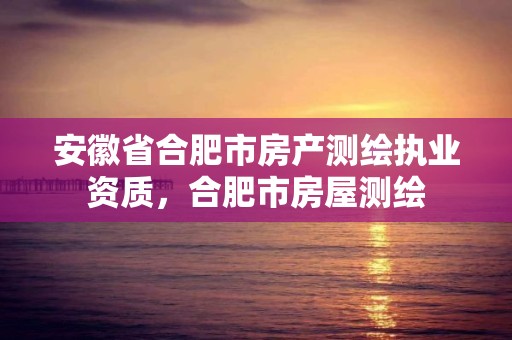 安徽省合肥市房产测绘执业资质，合肥市房屋测绘