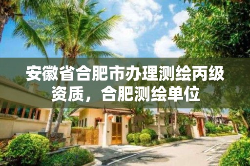 安徽省合肥市办理测绘丙级资质，合肥测绘单位