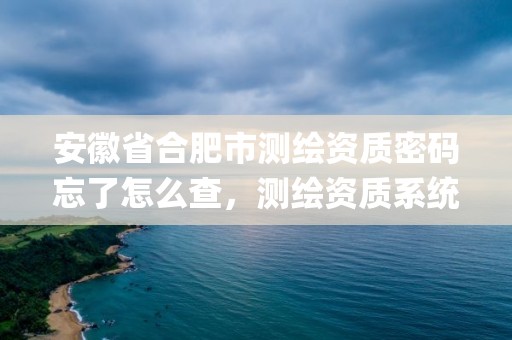 安徽省合肥市测绘资质密码忘了怎么查，测绘资质系统key登录