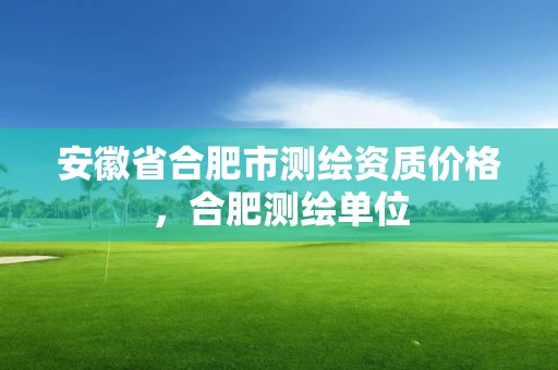 安徽省合肥市测绘资质价格，合肥测绘单位