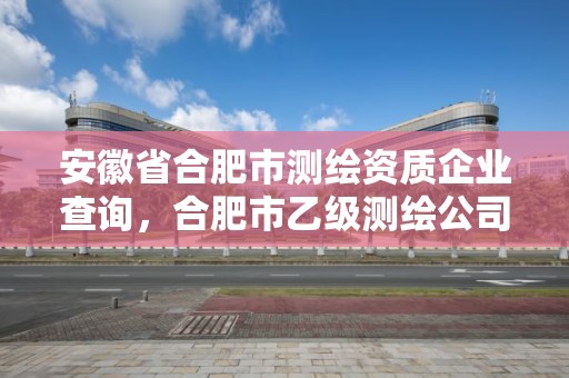 安徽省合肥市测绘资质企业查询，合肥市乙级测绘公司